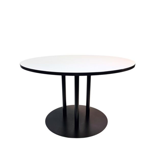 Valencia Extra Large Table base with Bespoke edged white 1200mm Round top