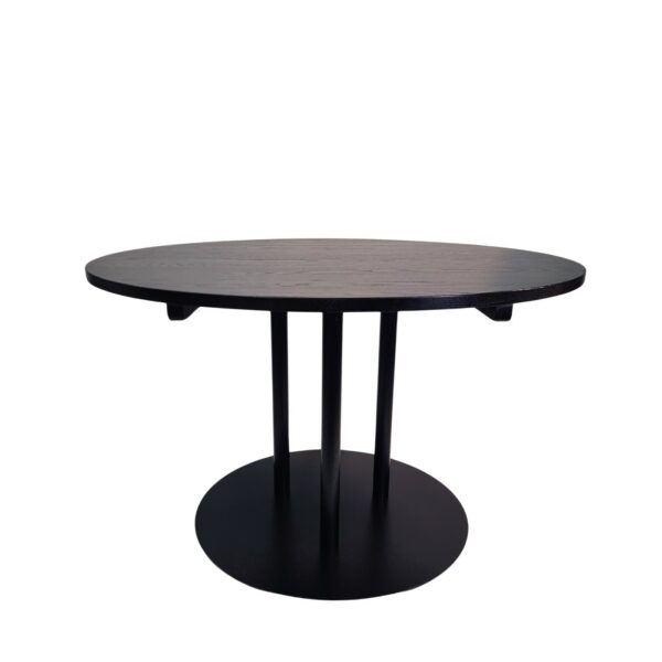 Valencia Extra Large Table base with 1200mm Round Solid Wood Wenge top