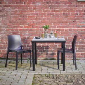 Urban Ceramic Table In Concrete With 2 Strata Anthracite Side Chairs Lifestyle
