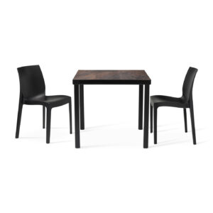 Urban Rust Table With 2 Strata Anthracite Dining Chairs