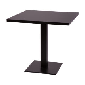 Coffee Height Forza Square Medium sized base with a 700mm Squared Laminate Black Top
