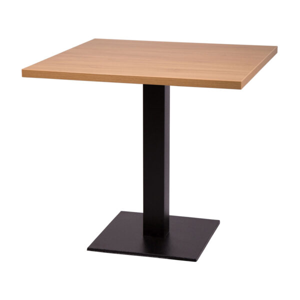 Coffee Height Forza Square Medium sized base with a 700mm Squared Laminate Oak Top