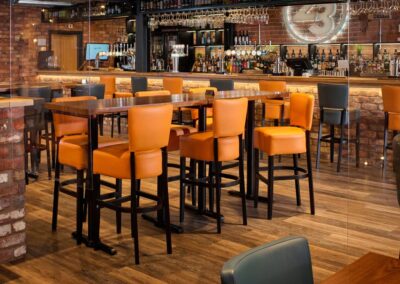 Sena Bar Jaffa Orange And Slate Grey Solid Ash Tops Orlando Poseur Bases