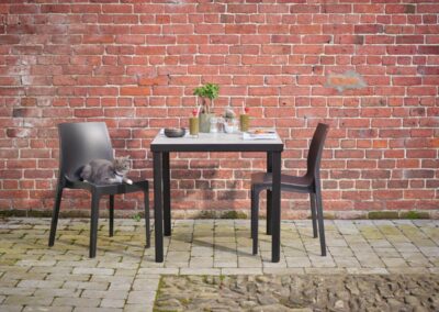 Strata Anthracite Side Chair With Urban Concrete Dining Height Table 1