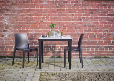 Strata Anthracite Side Chair With Urban Concrete Dining Height Table 2