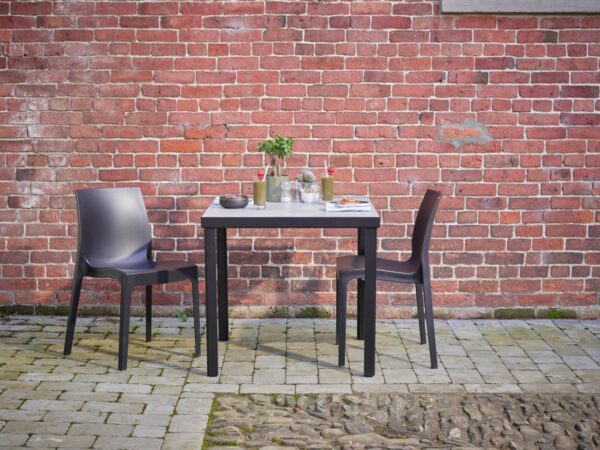 Strata Anthracite Side Chair With Urban Concrete Dining Height Table 2