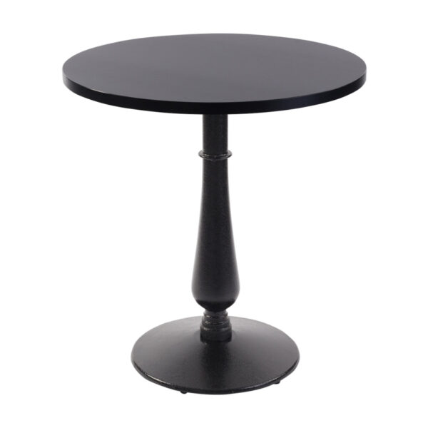 Manor Dining Height Base With A Round Black Tuff Top Original Tabletop