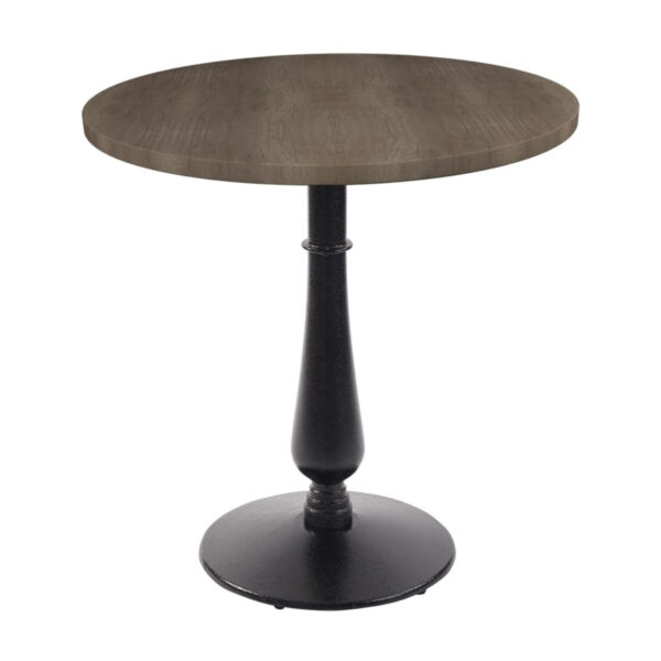 Manor Dining Height Base With A Round Grey Nebraska Oak Tuff Top Original Tabletop