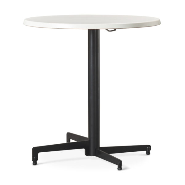Madrid Flip Top Base With A Round White Werzalit Table Top