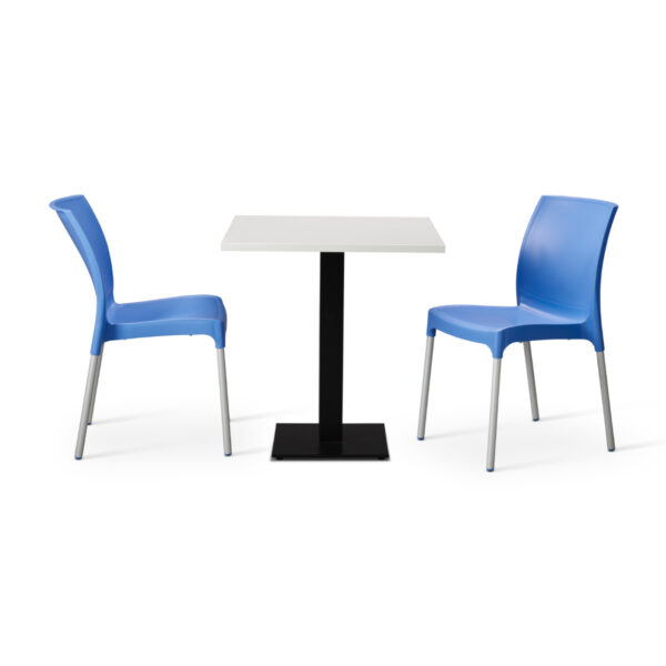 Cornflower Blue Vibes With White Tuff Top Forza Square Table