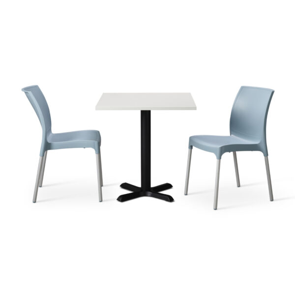 Relax Blue Vibes With White Tuff Top Phoenix Square Table
