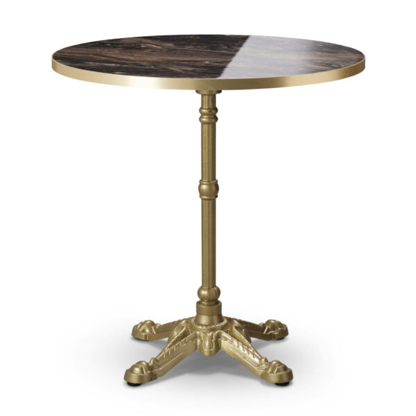 Gold Bistro With Round Tuff Top High Gloss Marbled Cappuccino