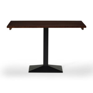 Rectangle Tuff Top Solid Wood Top In Walnut On A Quattro Pyramid Single Pedestal Base