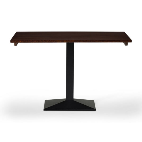 Rectangle Tuff Top Solid Wood Top In Walnut On A Quattro Pyramid Single Pedestal Base
