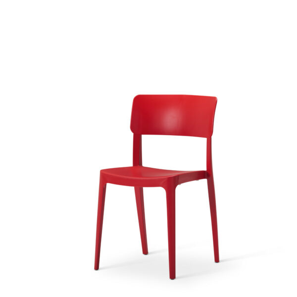 Vivo Side Chair In Terracotta Red   Angle