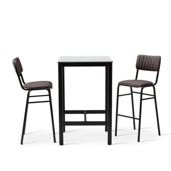 Bourbon Bar Chair In Aberdeen With White Compact Laminate Top On Manhattan Square Poseur Frame