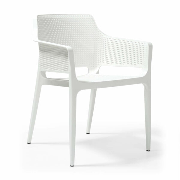 Boom Chair In White   Angled