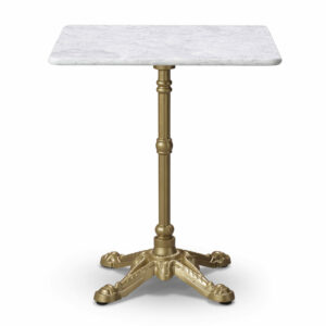 Solid Marble Square Top With Gold Bistro Base